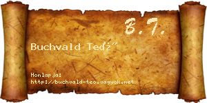 Buchvald Teó névjegykártya